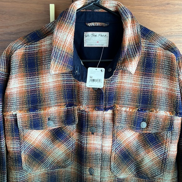 Free People anneli plaid shirt jacket shacket NWT - Picture 11 of 11